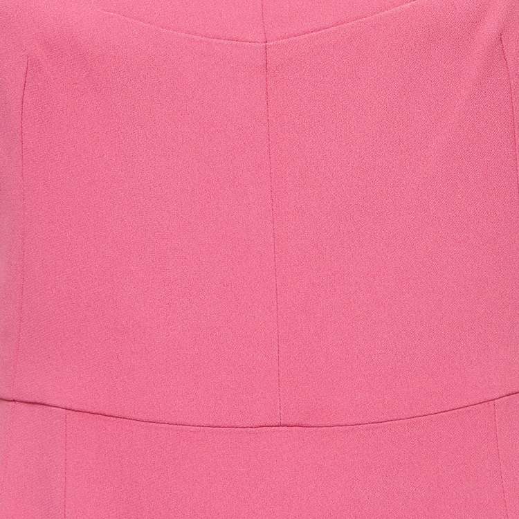 مملوكة مسبقًا Dolce & Gabbana Pink Crepe Sleeveless Flared Midi Dress M