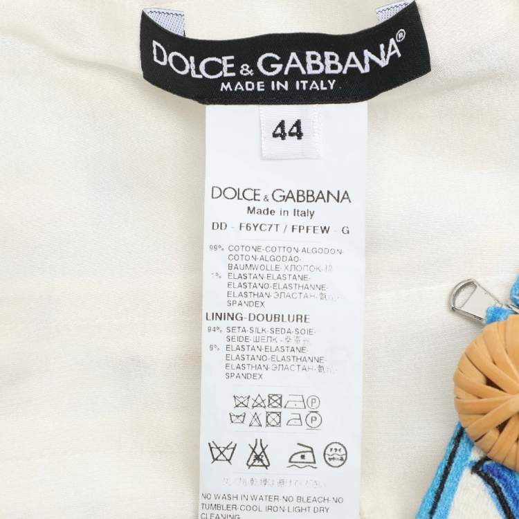 Pre Owned Dolce & Gabbana Multicolor Majolica Printed Cotton Sleeveless Midi Dress M