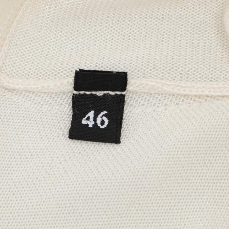 Pre Owned Dolce & Gabbana Cream Silk Knit Button Front Cardigan L
