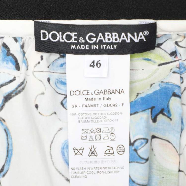 Pre Owned Dolce & Gabbana Multicolor Floral Print Cotton Midi Skirt L