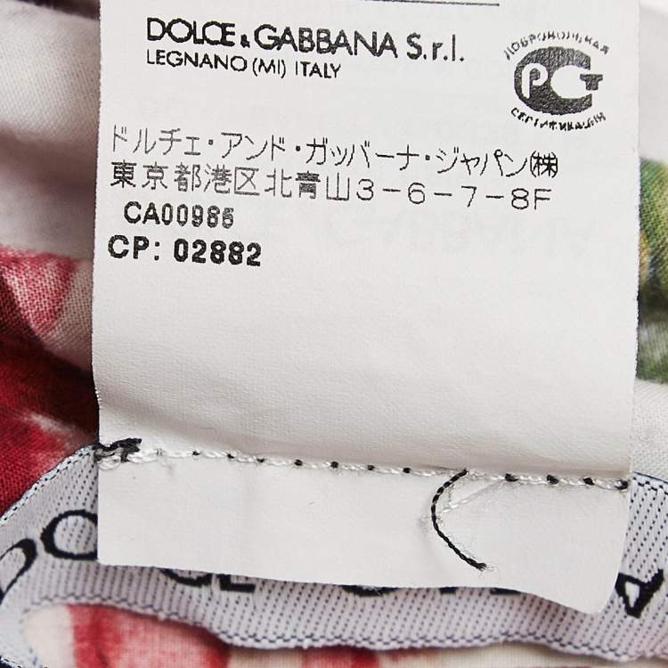 Pre Owned Dolce & Gabbana White Floral Print Cotton Ruffled Dress L