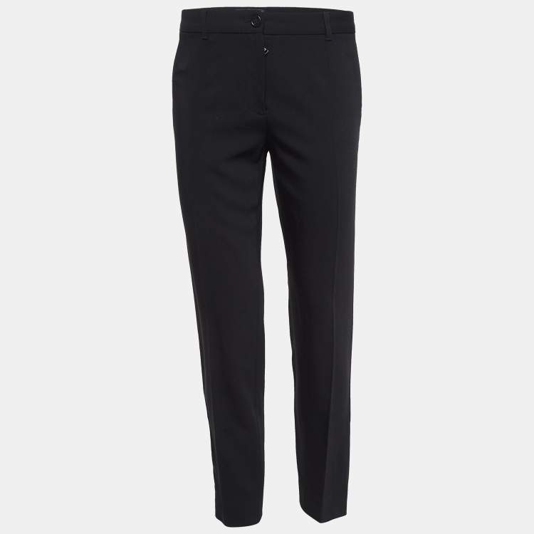 Pre Owned Dolce & Gabbana Black Wool Formal Trousers M