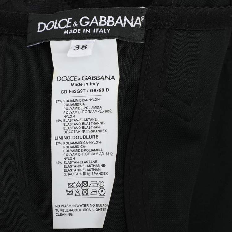 Pre Owned Dolce & Gabbana Black Nylon Bustier Midi Dress S