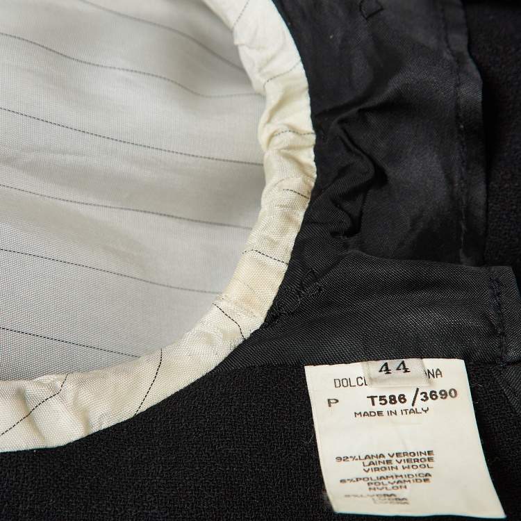 Pre Owned Dolce & Gabbana Vintage Black Wool Blend Buttoned Single Breasted Blazer M