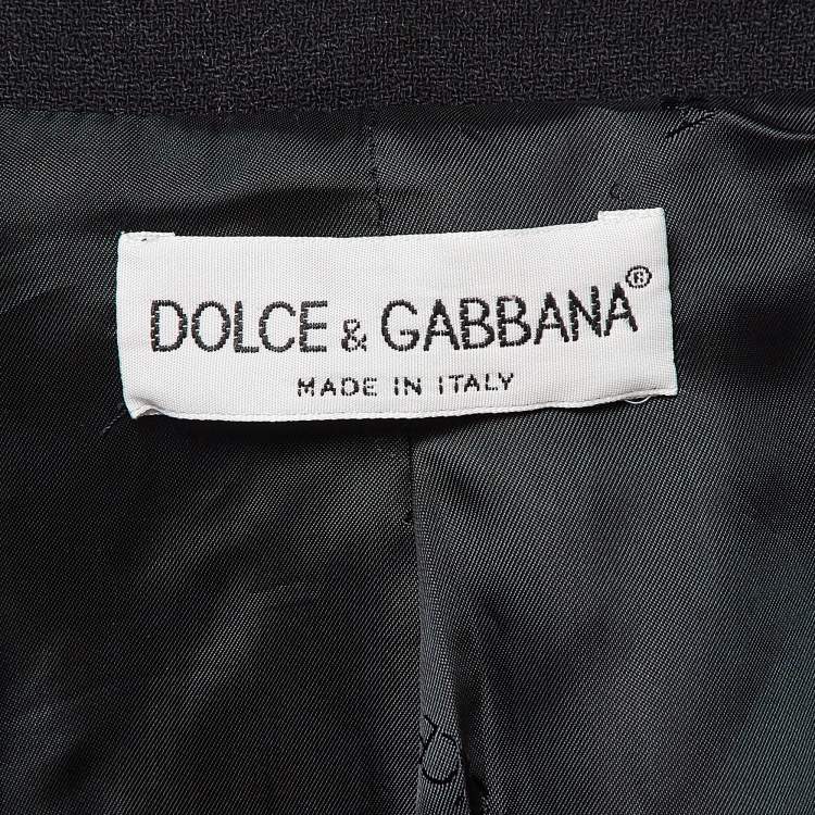 Pre Owned Dolce & Gabbana Vintage Black Wool Blend Buttoned Single Breasted Blazer M