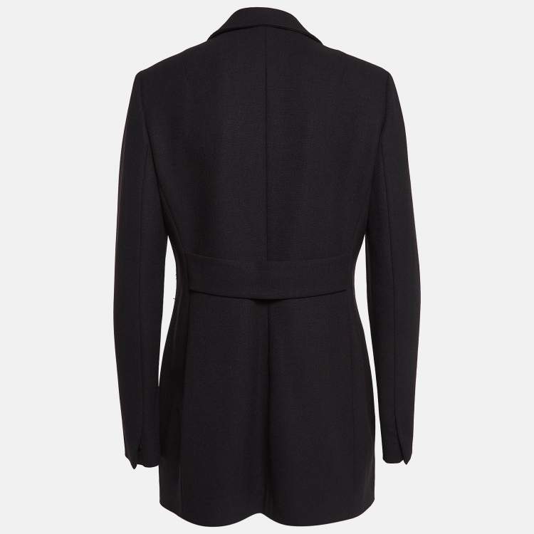 Pre Owned Dolce & Gabbana Vintage Black Wool Blend Buttoned Single Breasted Blazer M