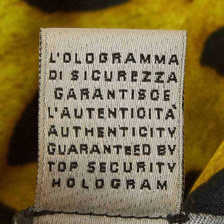Pre Owned Dolce & Gabbana Yellow Leopard Print Stretch Satin and Lace Camisole Top M