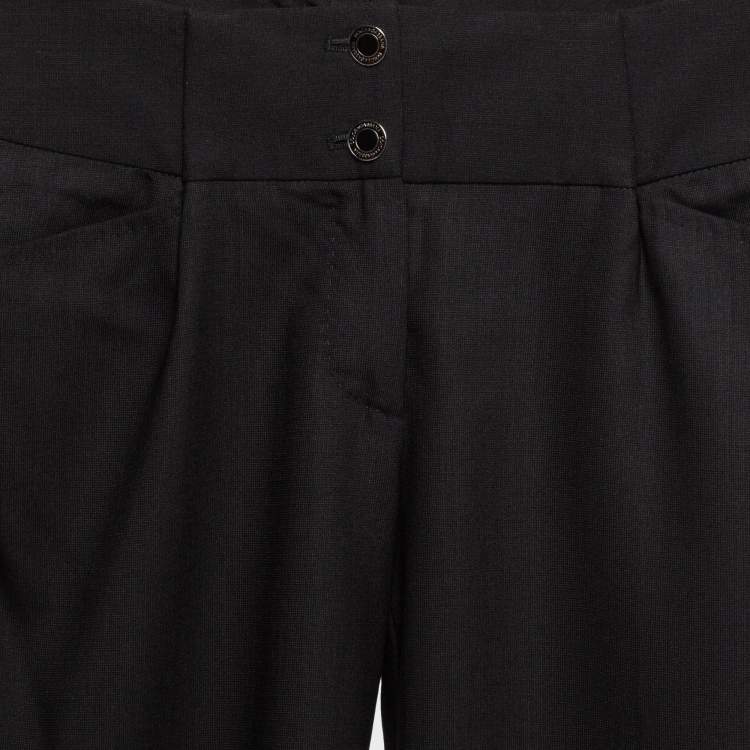 Pre Owned Dolce & Gabbana Black Wool Straight Leg Formal Trousers S