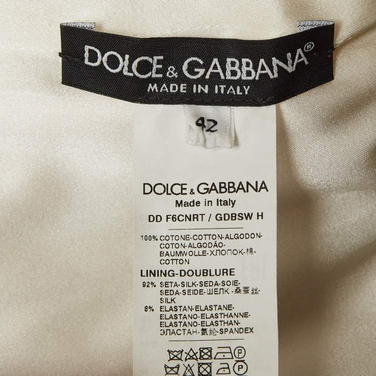 Pre Owned Dolce & Gabbana Pink Majolica Print Terry Cotton Midi Dress M
