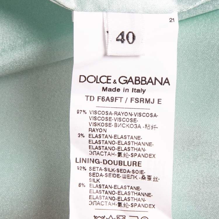 Pre Owned Dolce & Gabbana Green Floral Print Crepe Buttoned Abaya S