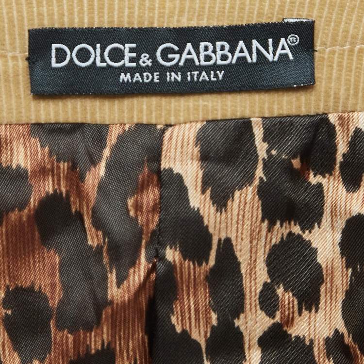 Pre Owned Dolce & Gabbana Tan Corduroy Lace-Up Vest M