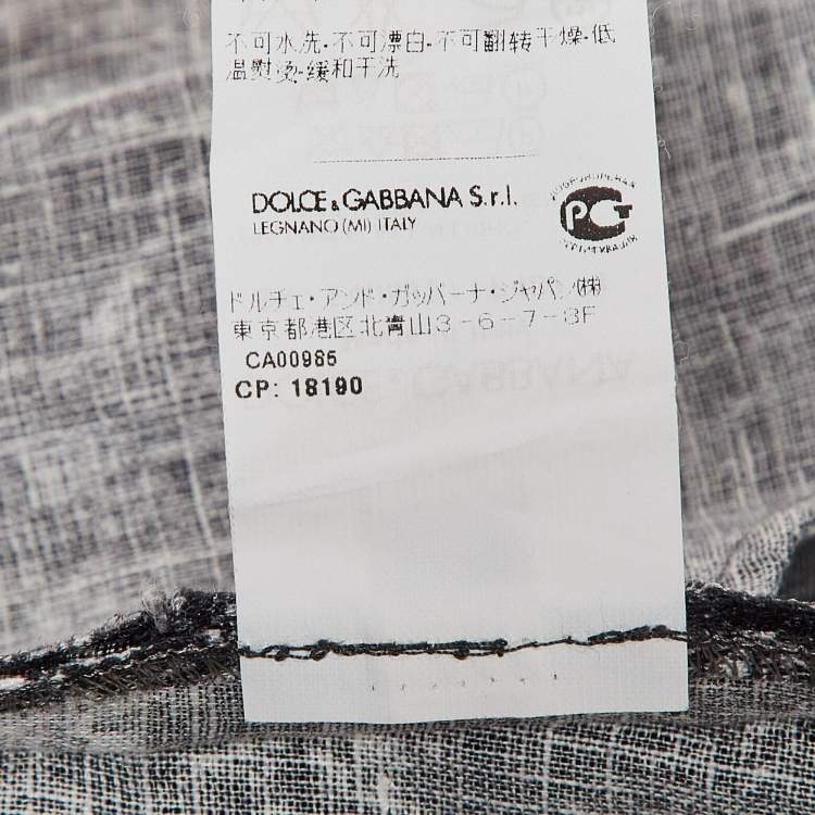 مملوكة مسبقًا Dolce & Gabbana Grey Printed Linen Midi Skirt S