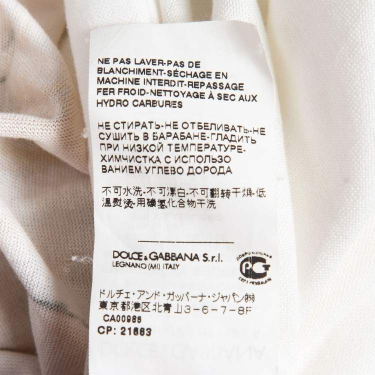 مملوكة مسبقًا Dolce & Gabbana White Dog-Floral Print and Embellished Cotton Tank Top S