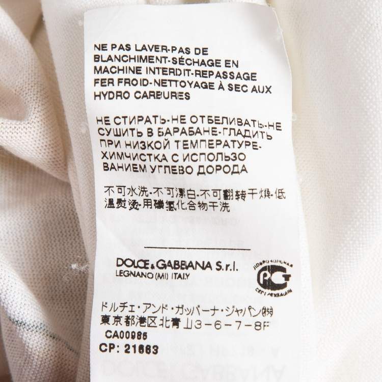 مملوكة مسبقًا Dolce & Gabbana White Dog-Floral Print and Embellished Cotton Tank Top S