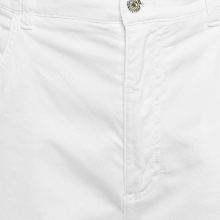 Pre Owned Dolce & Gabbana White Denim Amber Jeans L Waist 34"