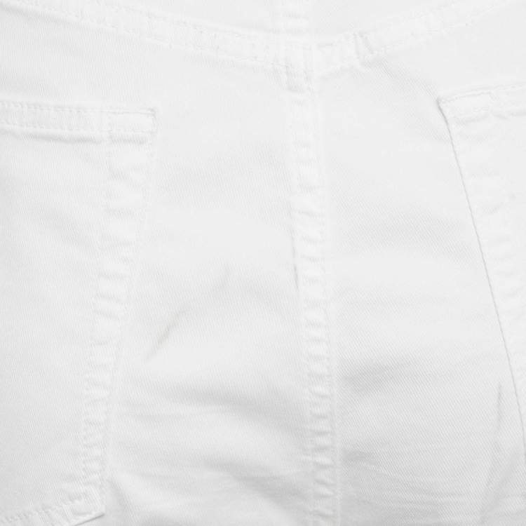 Pre Owned Dolce & Gabbana White Denim Amber Jeans L Waist 34"