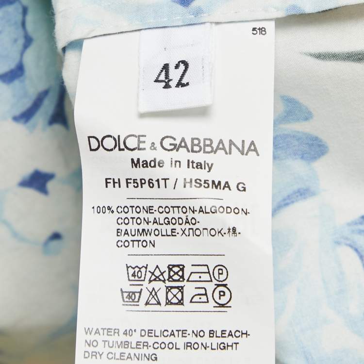 Pre Owned Dolce & Gabbana Multicolor Floral Print Cotton Tie-Up Detail Crop Shirt M