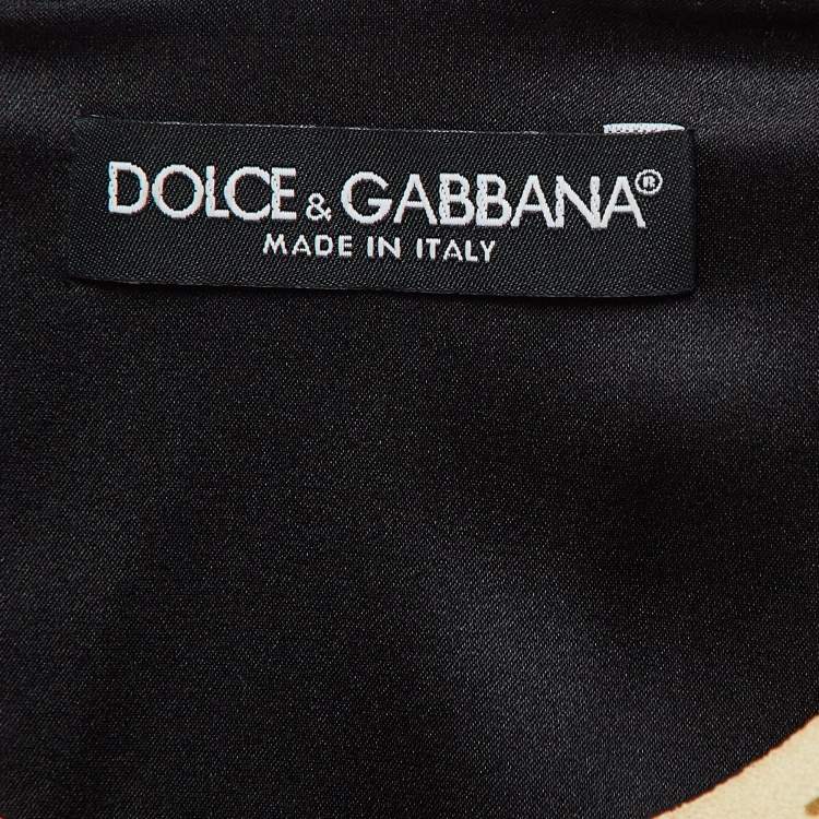 Pre Owned Dolce & Gabbana Black Angels Print Georgette Maxi Dress M