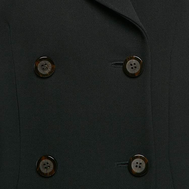 Pre Owned Dolce & Gabbana Black Wool Double Breasted Long Coat M