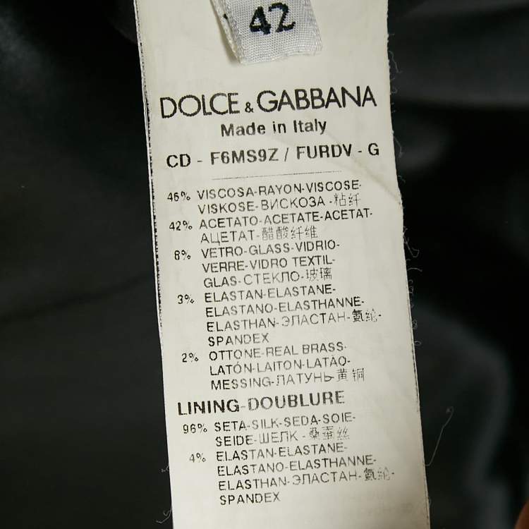 Pre Owned Dolce & Gabbana Navy Blue Crepe Jeweled Neckline Short Dress M