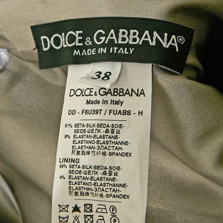 مملوكة مسبقًا Dolce & Gabbana Grey Silk Ruched Mini Dress S