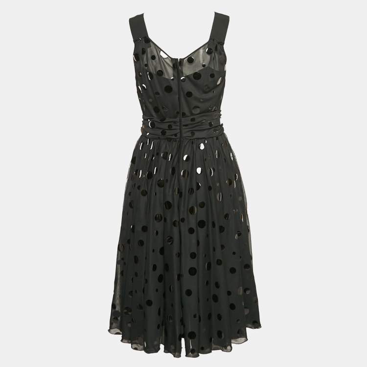 Pre Owned Dolce & Gabbana Black Sequin  Jersey Sleeveless Short Dress M