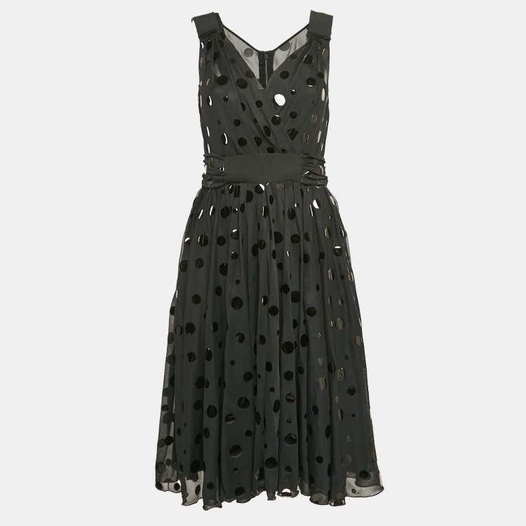 Pre Owned Dolce & Gabbana Black Sequin  Jersey Sleeveless Short Dress M