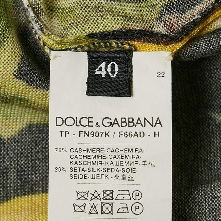 Pre Owned Dolce & Gabbana Black Lemon Print Knit Camisole S