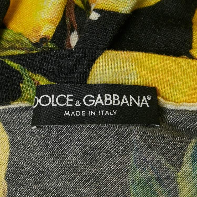 Pre Owned Dolce & Gabbana Black Lemon Print Knit Camisole S