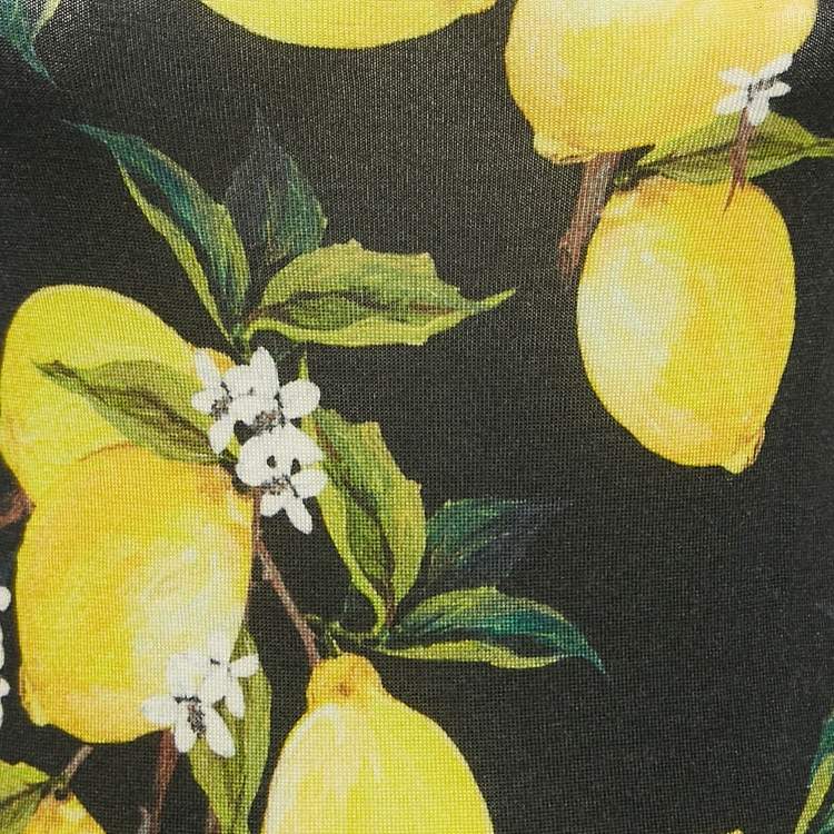 Pre Owned Dolce & Gabbana Black Lemon Print Knit Camisole S