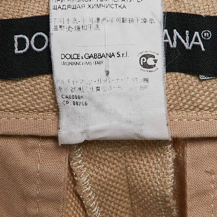 Pre Owned Dolce & Gabbana Beige Cotton Blend Trousers M