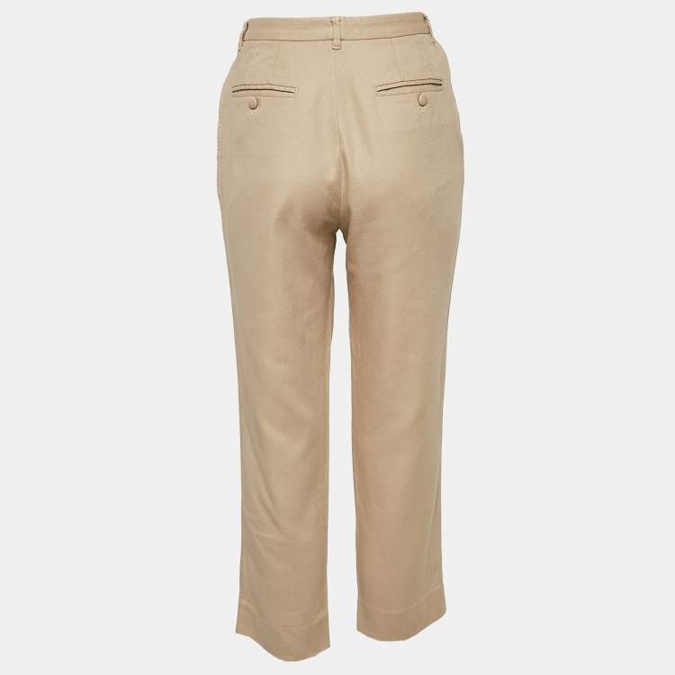 Pre Owned Dolce & Gabbana Beige Cotton Blend Trousers M