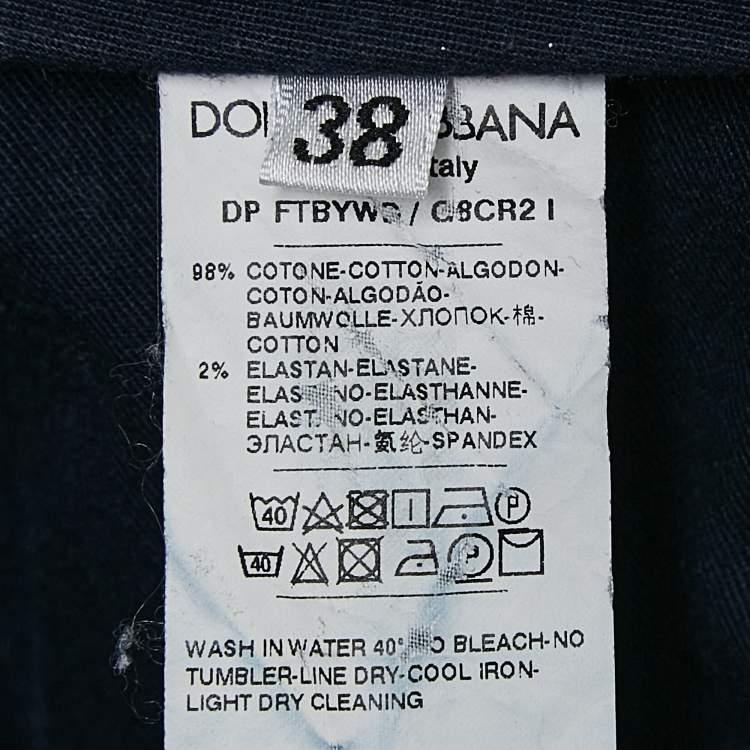 Pre Owned Dolce & Gabbana Dark Blue Denim Wide Leg Jeans S