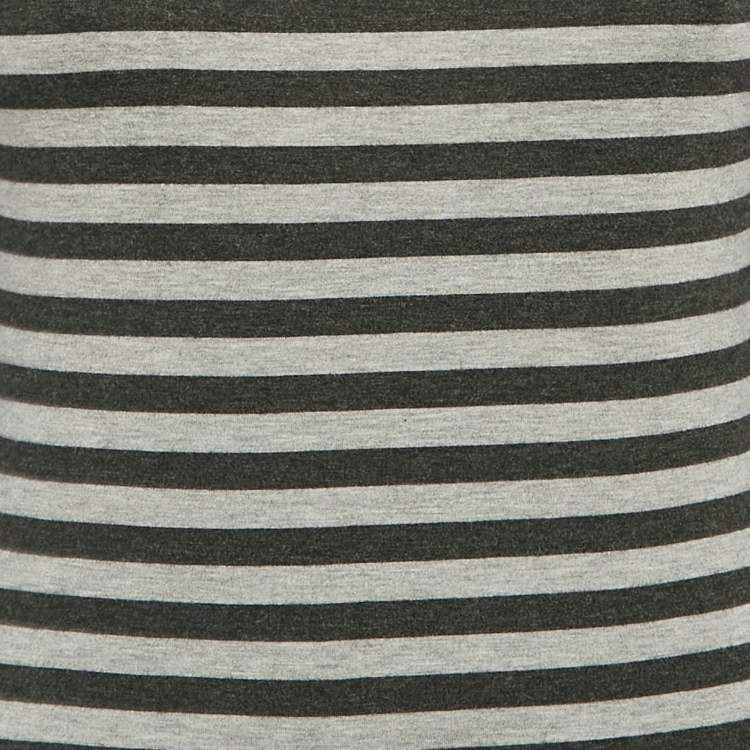 مملوكة مسبقًا Dolce & Gabbana Grey Stripe Jersey Full Sleeve Top S