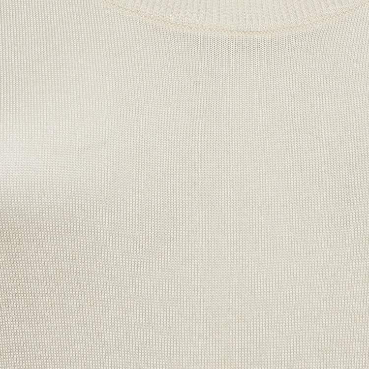 Pre Owned Dolce & Gabbana Light Beige Jersey Full Sleeve Round Neck Jumper S