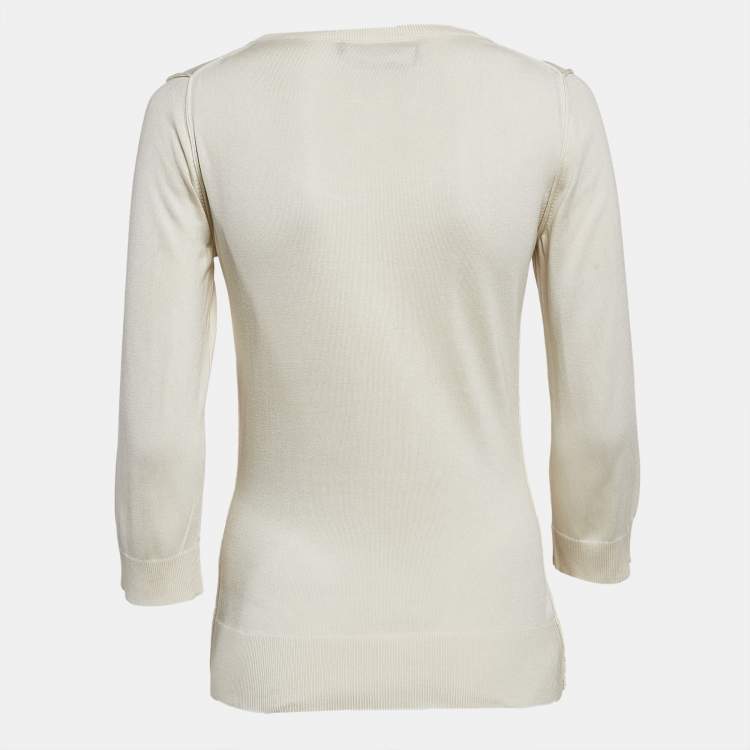 Pre Owned Dolce & Gabbana Light Beige Jersey Full Sleeve Round Neck Jumper S