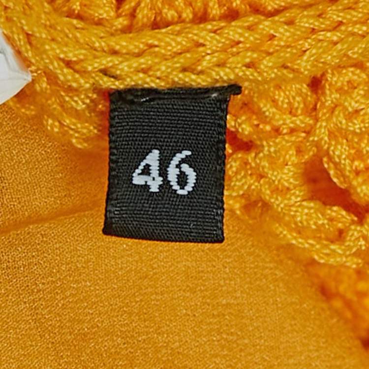مملوكة مسبقًا Dolce & Gabbana Yellow Crochet Sleeveless Mini Dress L
