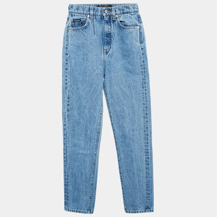 Pre Owned Dolce & Gabbana Blue Denim High Rise Jeans S Waist 25"