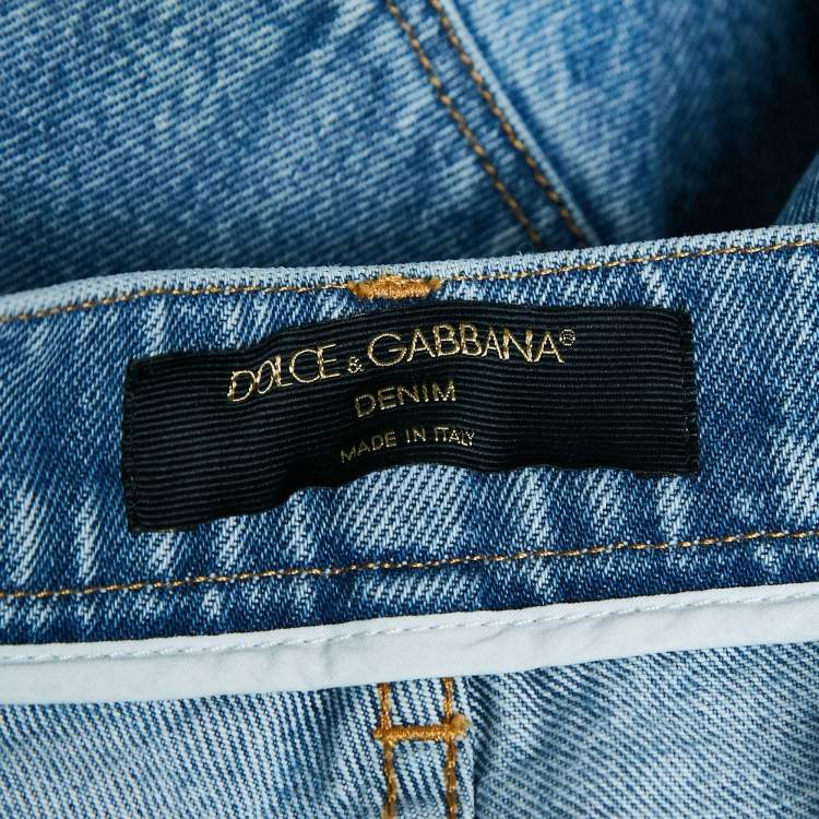 Pre Owned Dolce & Gabbana Blue Denim High Rise Jeans S Waist 25"