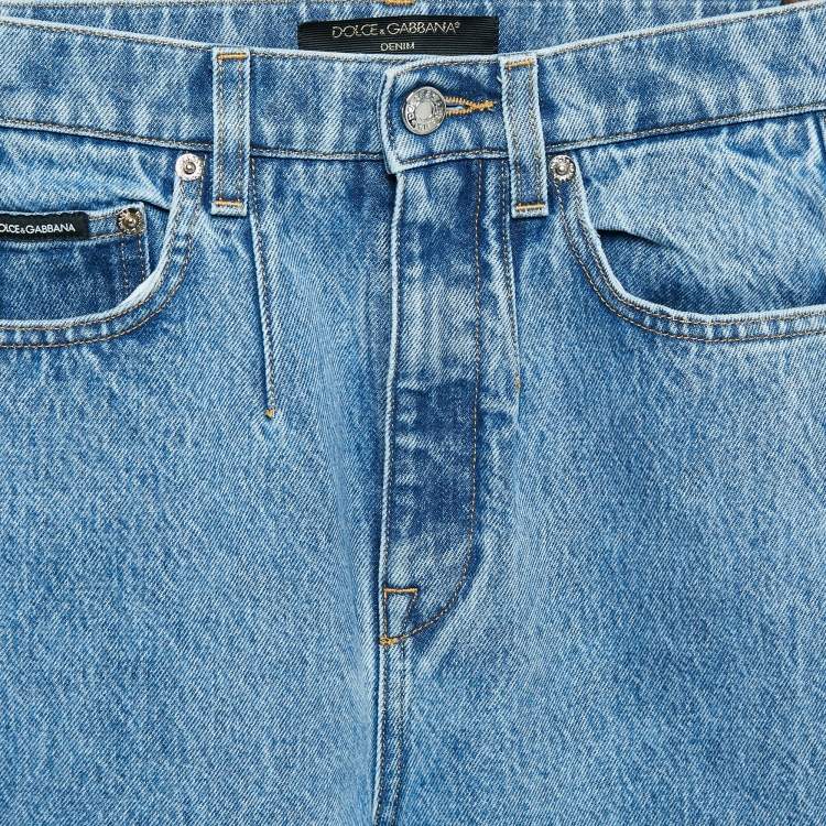 Pre Owned Dolce & Gabbana Blue Denim High Rise Jeans S Waist 25"
