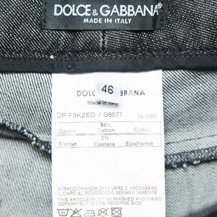 Pre Owned Dolce & Gabbana Black Denim Flared Jeans L Waist 35"