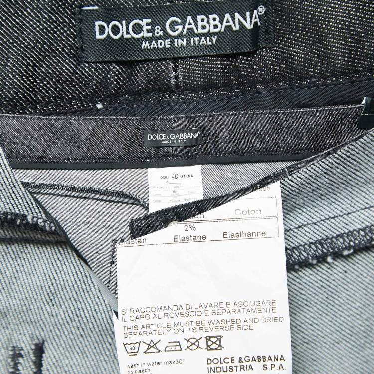 Pre Owned Dolce & Gabbana Black Denim Flared Jeans L Waist 35"