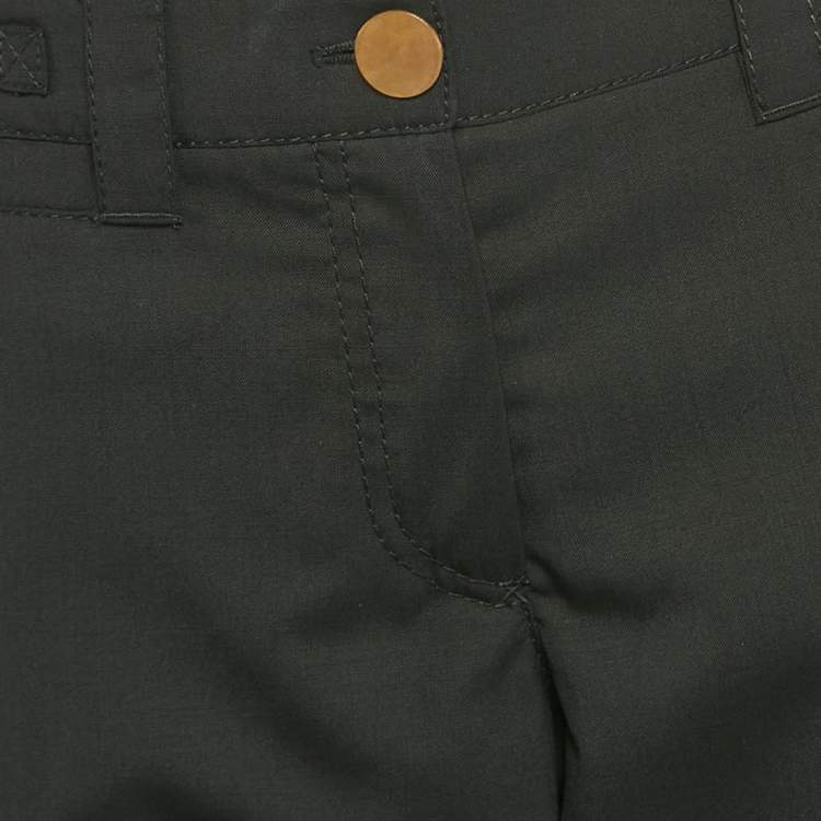 Pre Owned Dolce & Gabbana Black Wool Logo Metal Detail Trousers L