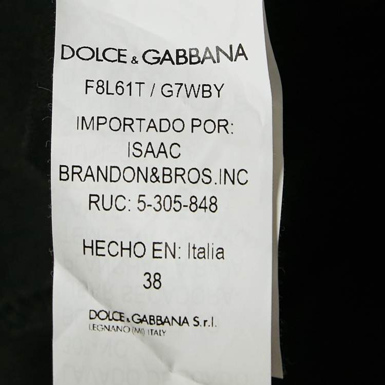 Pre Owned Dolce & Gabbana Black Printed Jersey Crew Neck T-Shirt S