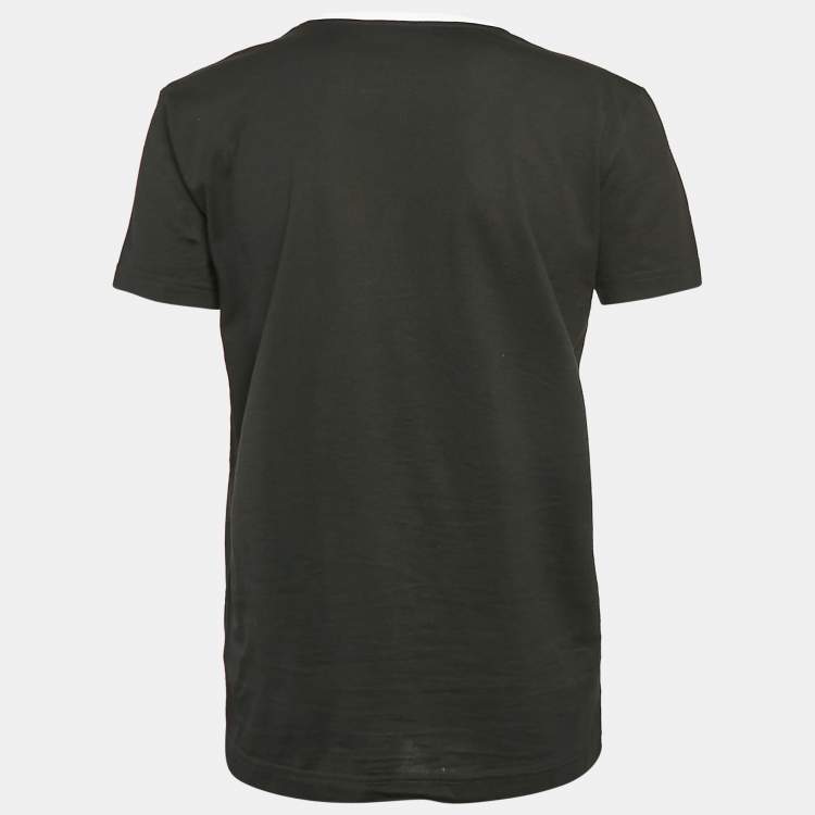 Pre Owned Dolce & Gabbana Black Printed Jersey Crew Neck T-Shirt S