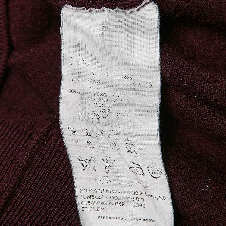 Pre Owned Dolce & Gabbana Burgundy Wool Lace Detail Sleeveless Top M