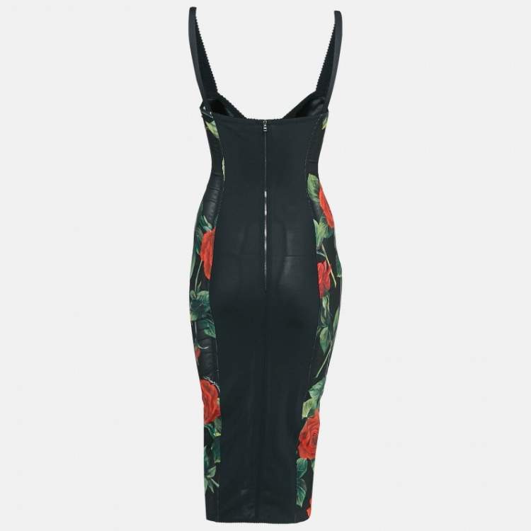 Sheer Panels Rose Red Bodycon Dress