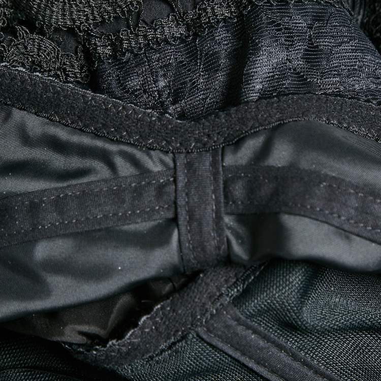 Pre Owned Dolce & Gabbana Black Jersey and Crepe Ruffled Mini Dress S