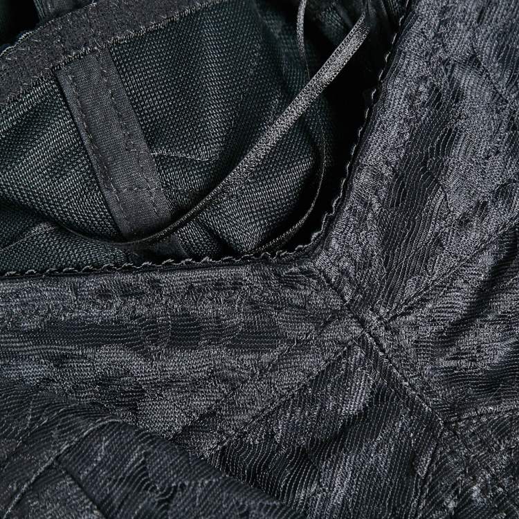 Pre Owned Dolce & Gabbana Black Jersey and Crepe Ruffled Mini Dress S