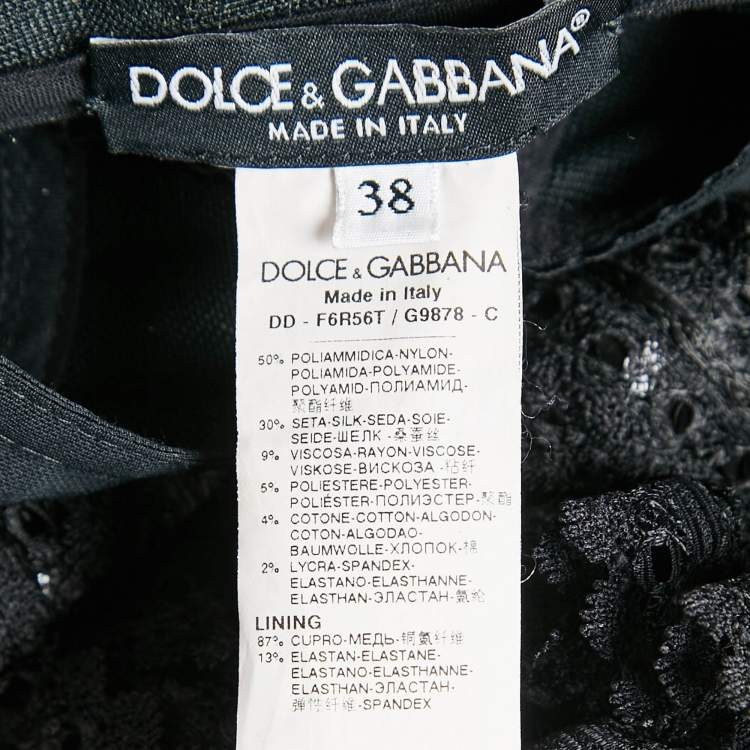 Pre Owned Dolce & Gabbana Black Jersey and Crepe Ruffled Mini Dress S